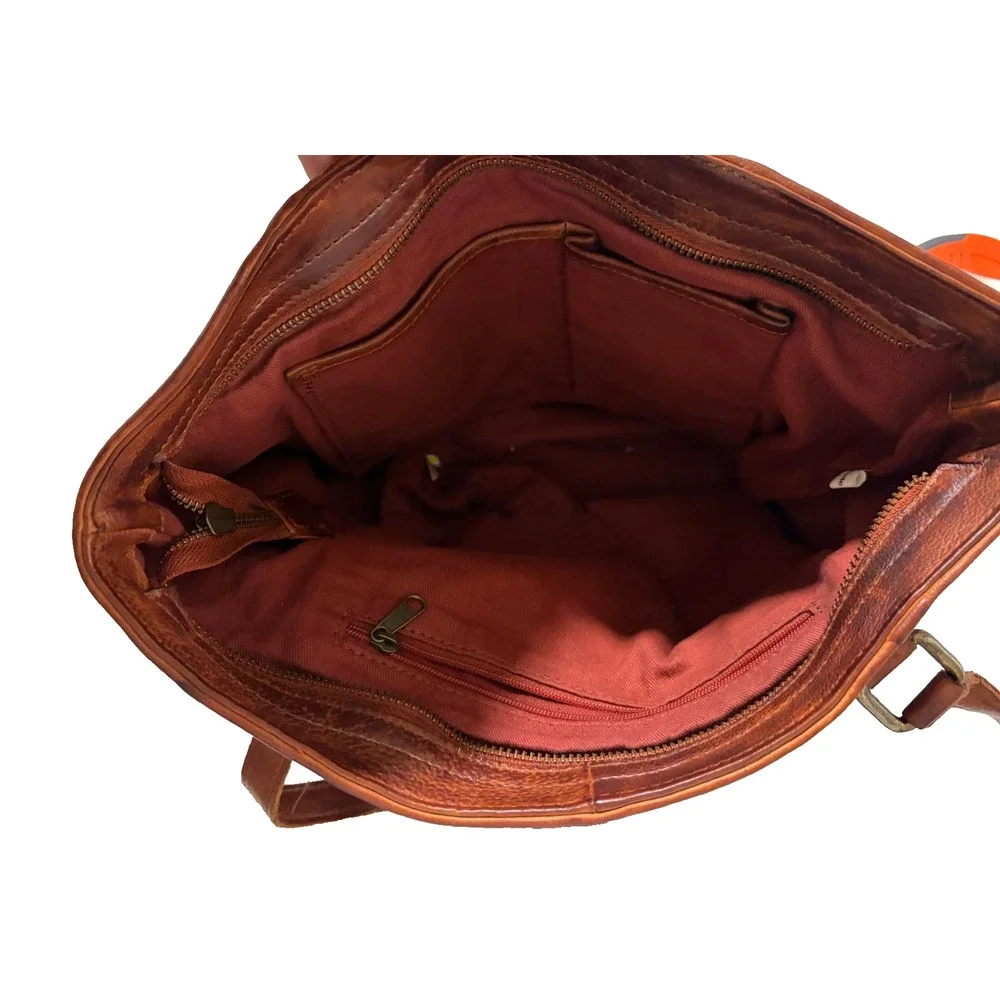 Oak Leather Shoulder-bag, Woven Leather Panel, Cowhide Leather